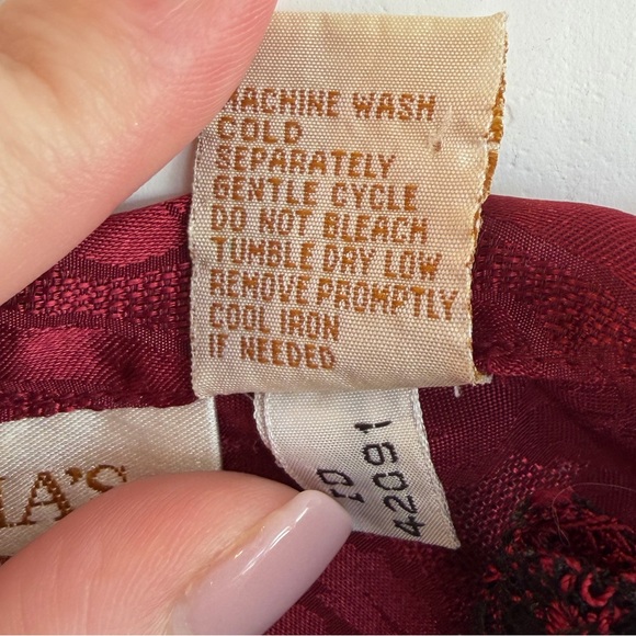 Victoria's Secret Vintage 90’s Burgundy Red Lace Slip Dress - Picture 7 of 11